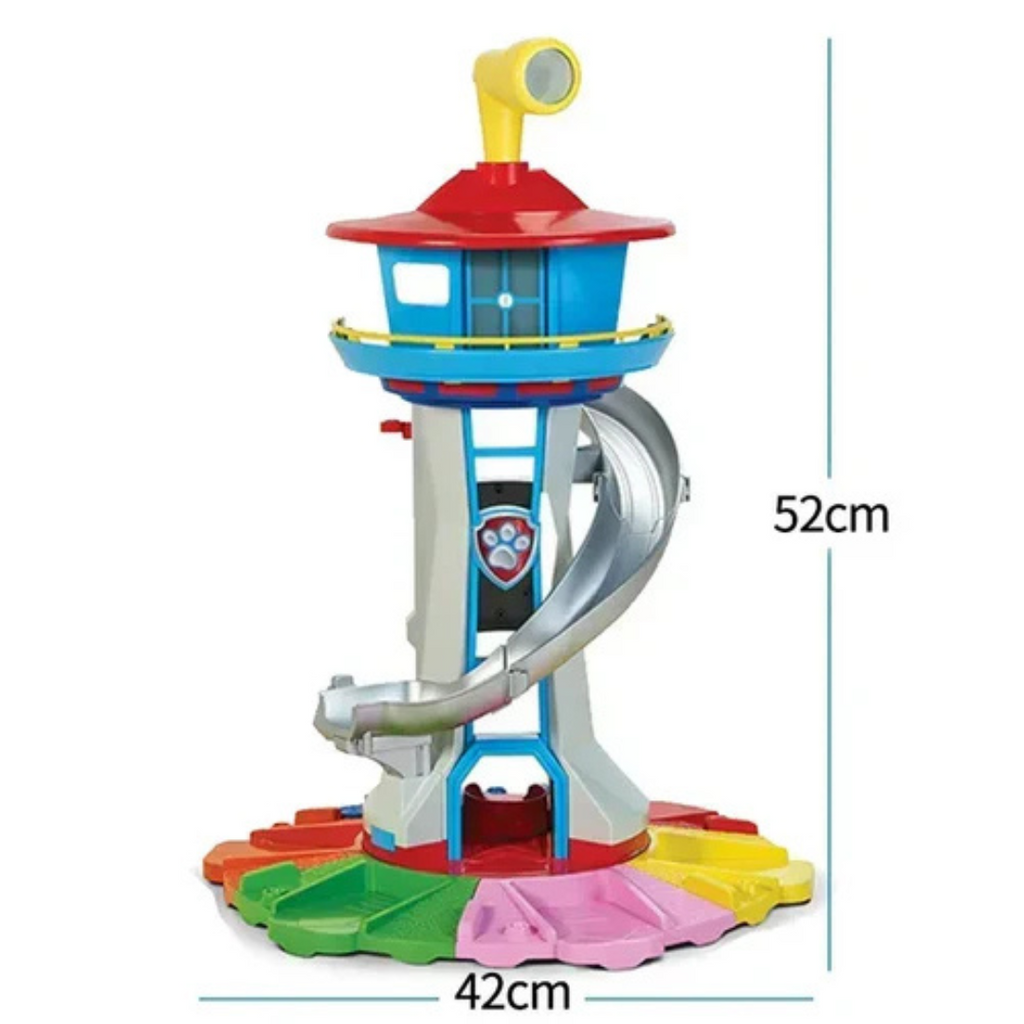 Kids' Lookout Tower Toy with Spiral Slide Rotating Periscope and Rescue Vehicles Playset - Image 5