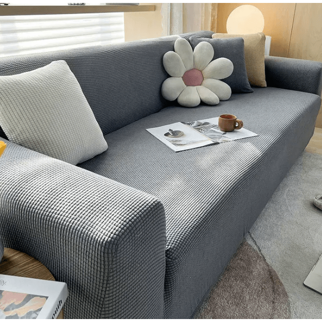 Kids' Sofa Cover and Cotton Slipcovers with Ribbed Jacquard Stretch Fit - Image 3