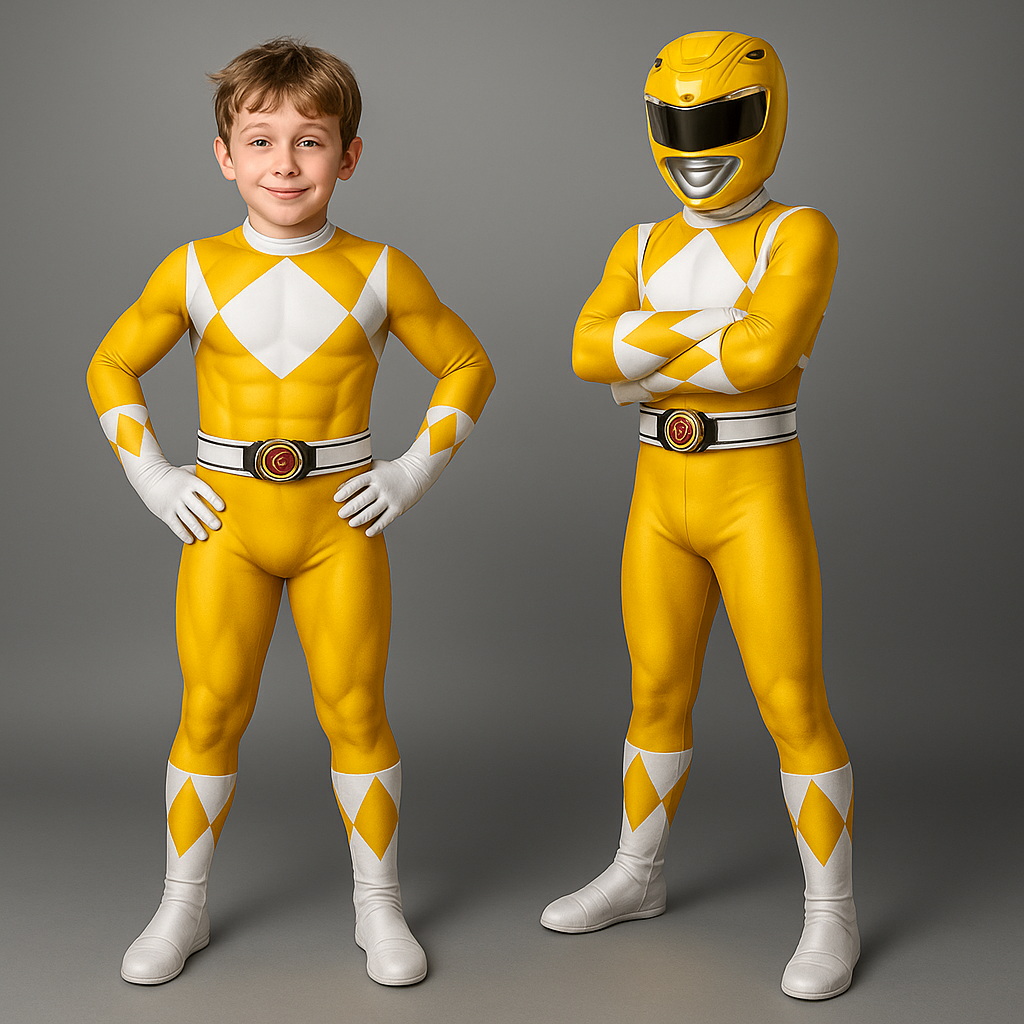 Kids' Superhero Costume Jumpsuit with Full-Head Mask Gloves and Boot Covers - Image 9