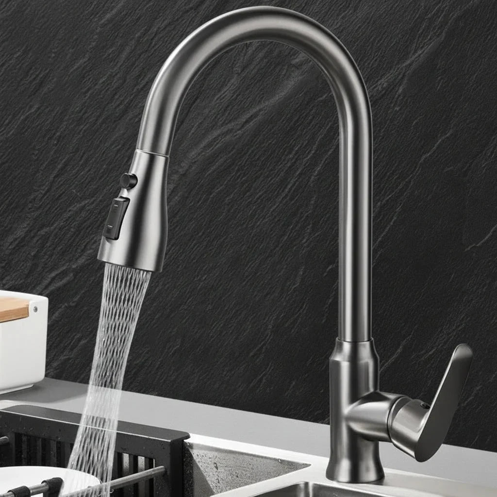 Kitchen Faucet with Pull-Down Spray Head and 360° Swivel Spout - Image 6