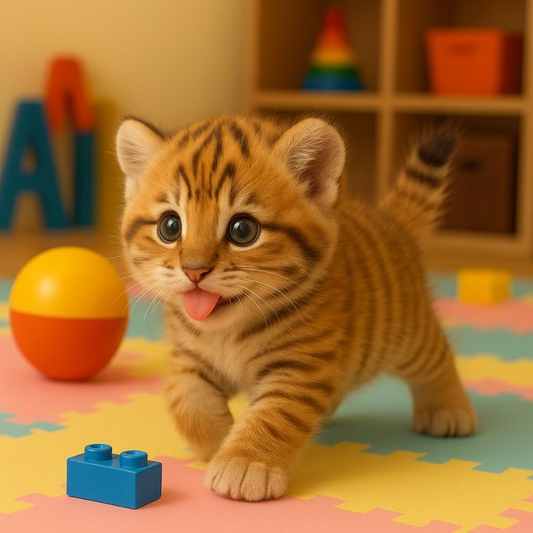 Tigreau robot réaliste et interactif - Jouet électronique de chaton qui marche et miaule
