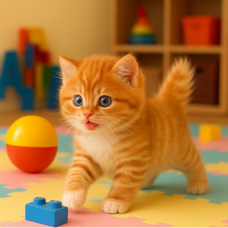 Interactive Orange Tabby Robot Kitten – Realistic Walking and Meowing Electronic Pet Toy