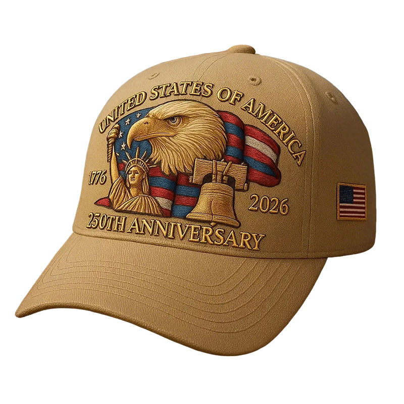 Patriotic Baseball Cap with Embroidered American Flag and Eagle - Image 5