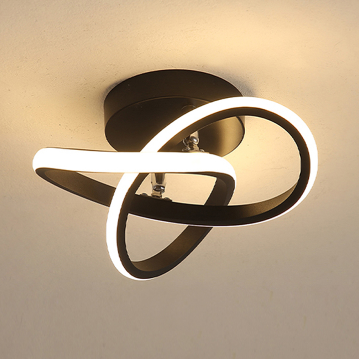 LED Ceiling Light Fixture with Modern Geometric Rings and Flush Mount Design - Image 1