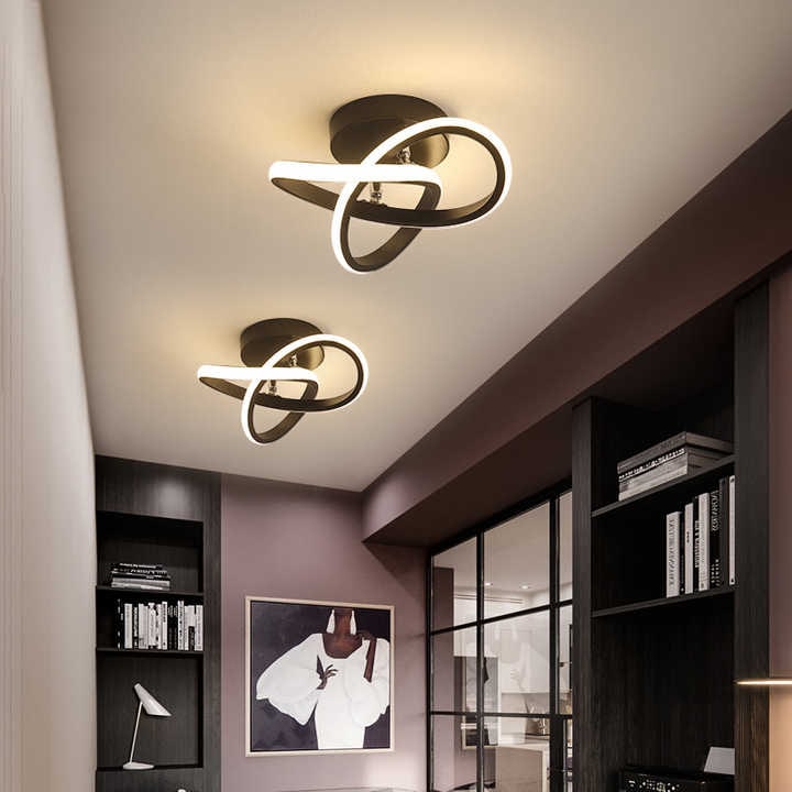 LED Ceiling Light Fixture with Modern Geometric Rings and Flush Mount Design - Image 2