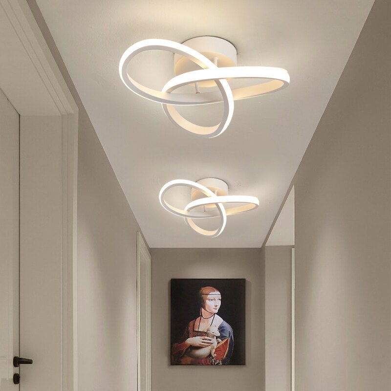 LED Ceiling Light Fixture with Modern Geometric Rings and Flush Mount Design - Image 3