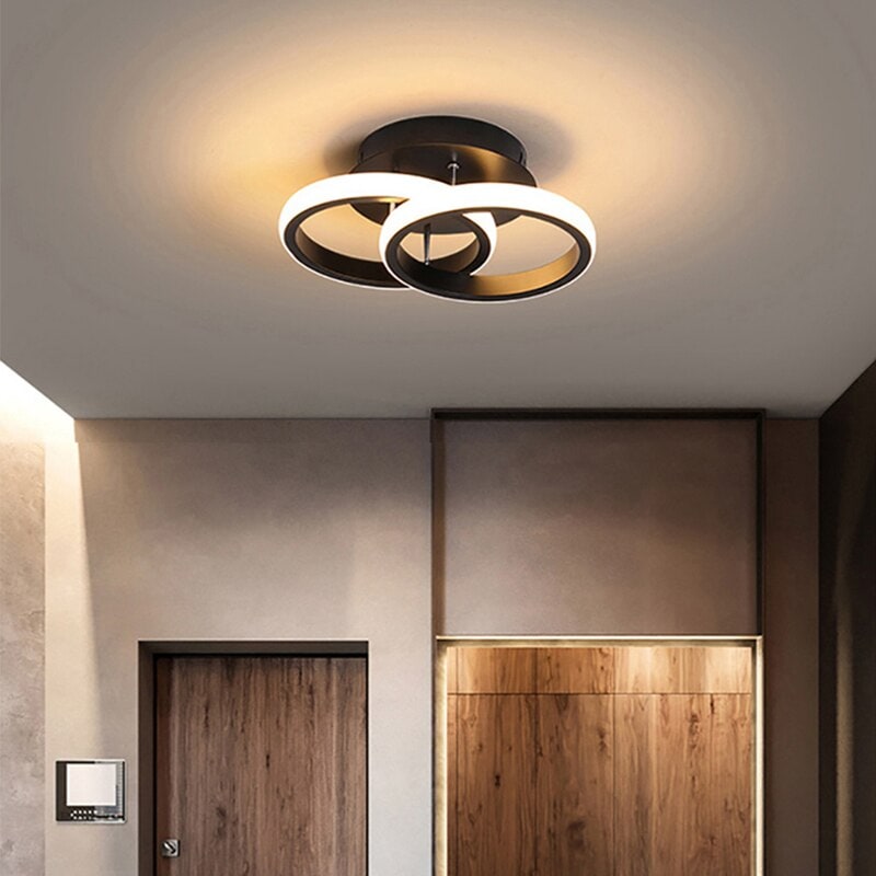 LED Ceiling Light Fixture with Modern Geometric Rings and Flush Mount Design - Image 5