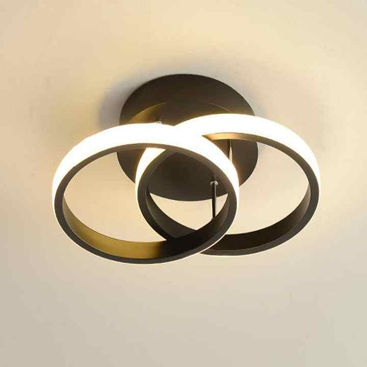 LED Ceiling Light Fixture with Modern Geometric Rings and Flush Mount Design - Image 9