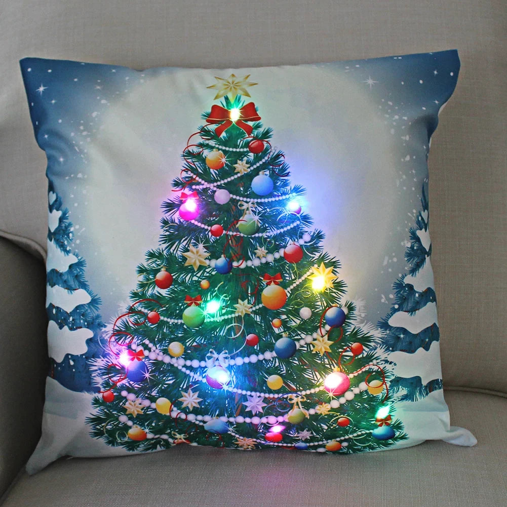 LED Christmas Pillow Cover with Luminous Holiday Patterns and Soft Fabric for Festive Home Décor - Image 12