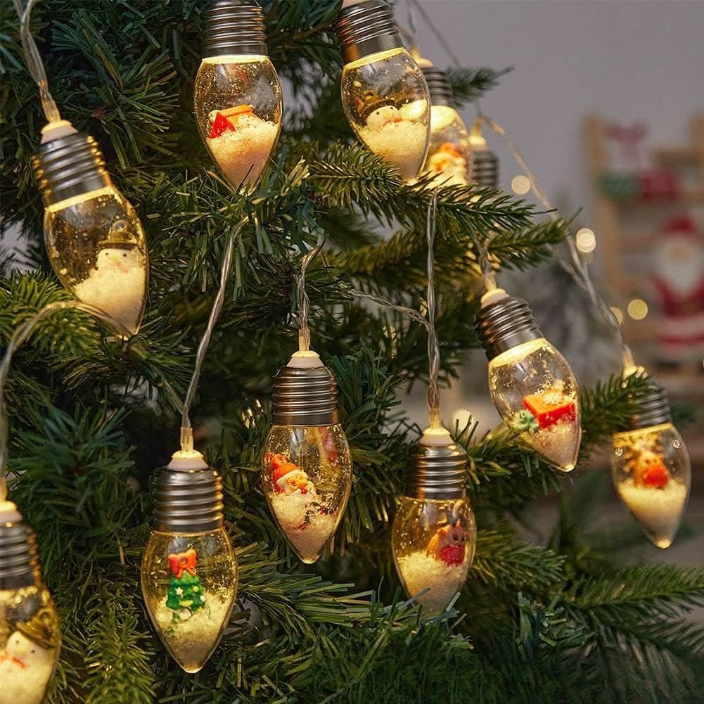 LED Christmas String Lights with Warm White Glow and Miniature Figurine Bulbs - Image 7