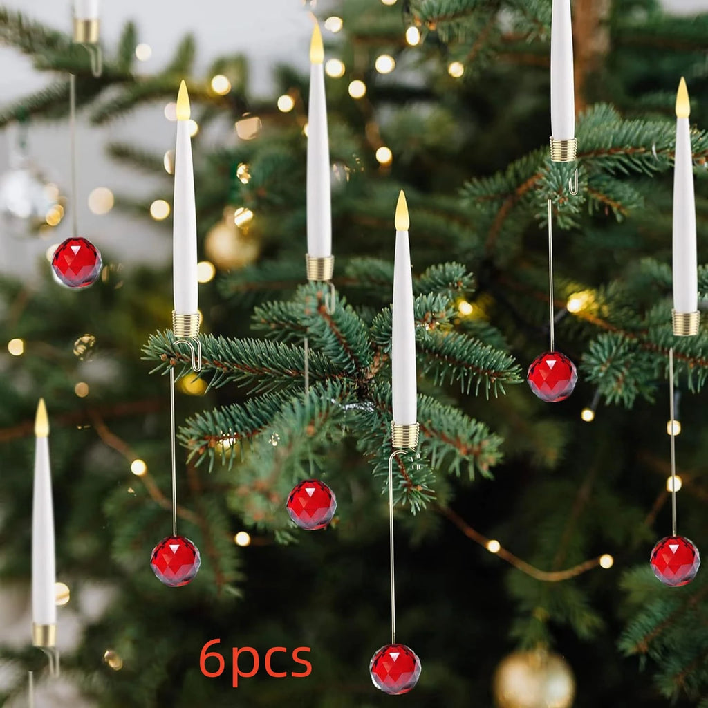 LED Christmas Tree Candles with Flickering Flame and Hanging Crystal Ornaments - Image 23
