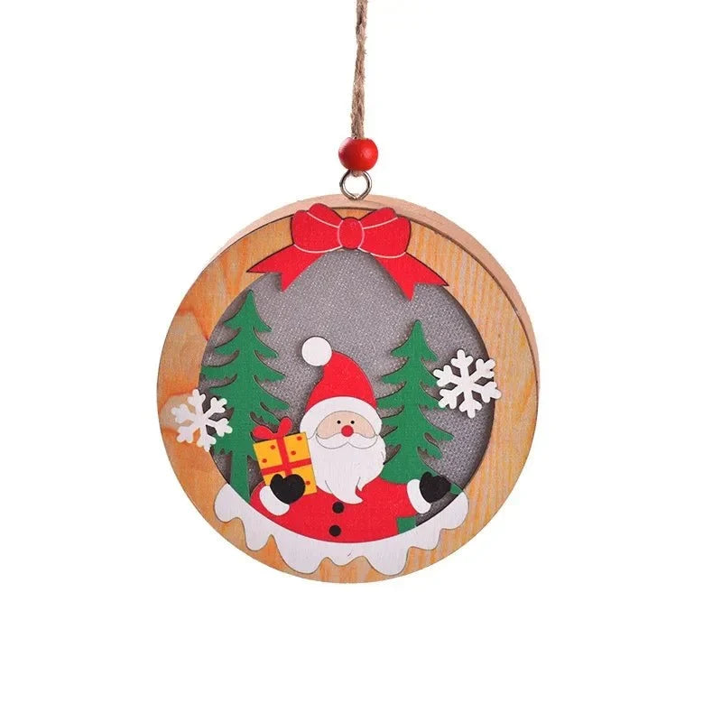 LED Light Up Christmas Ornaments with Warm Glow Wooden Holiday Decorations - Image 10