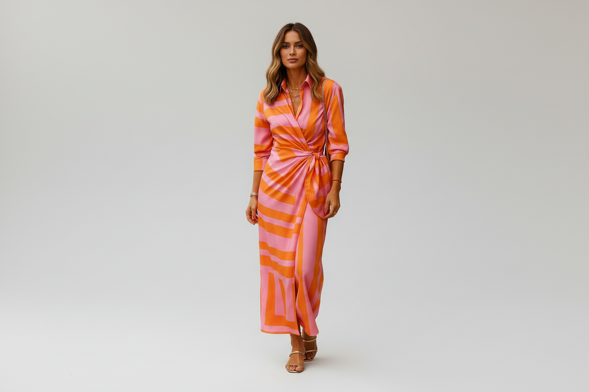 Wrap Collar Summer Dress – Elegant Fit, Modern Style & Effortless Comfort