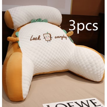 Lumbar Support Reading Pillow for Bed with Backrest Armrests and Detachable Neck Roll - Image 62