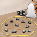 Magnetic Chess Game with Polished Stone Pieces and Portable Travel Drawstring Bag - Image 1