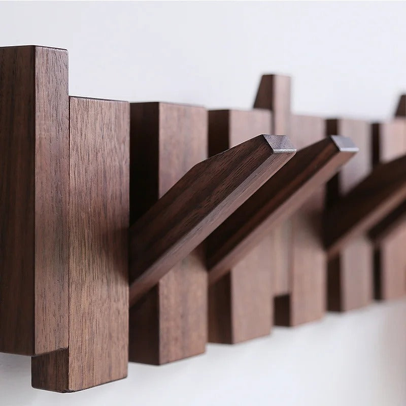Piano-inspirierter Kleiderhaken aus Holz – Dekorativer Wandhaken mit Haken aus Massivholz | Funktionaler Stauraum und künstlerische Wohndekoration