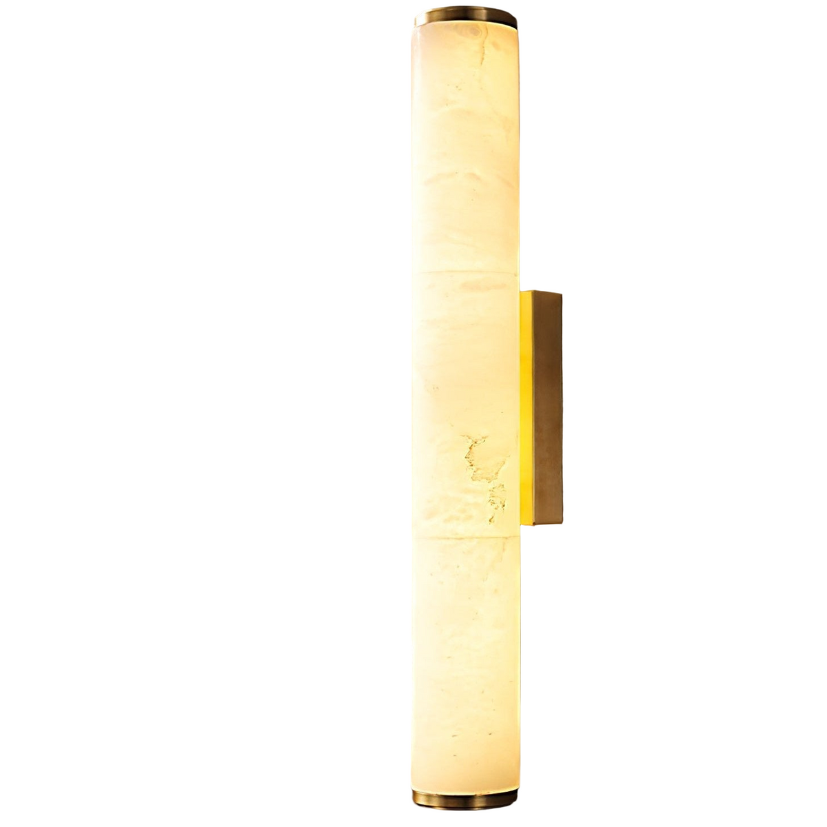 Marble Shade Wall Sconce Warm White Vertical LED Minimalist Cylindrical Gold - Image 15