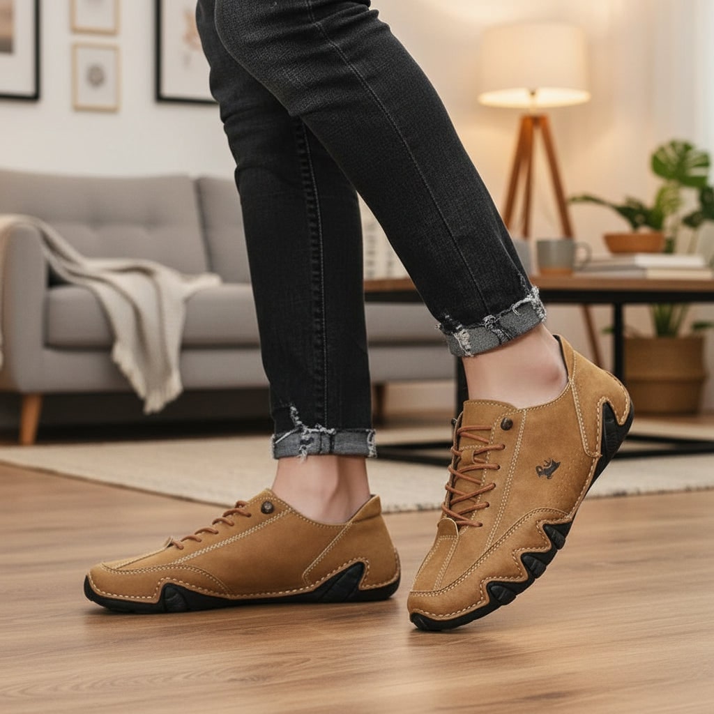 Men's Barefoot Shoes with Flexible Rubber Sole Lace-Up Closure and Textured Tread - Image 6