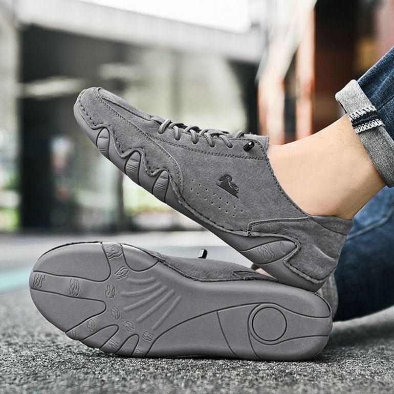 Men's Barefoot Shoes with Flexible Rubber Sole Lace-Up Closure and Textured Tread - Image 9