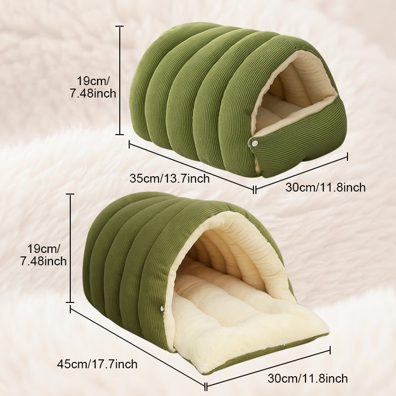 Men's Dog and Cat Cave Bed with Corduroy Fleece Lining and Memory Foam - Image 13