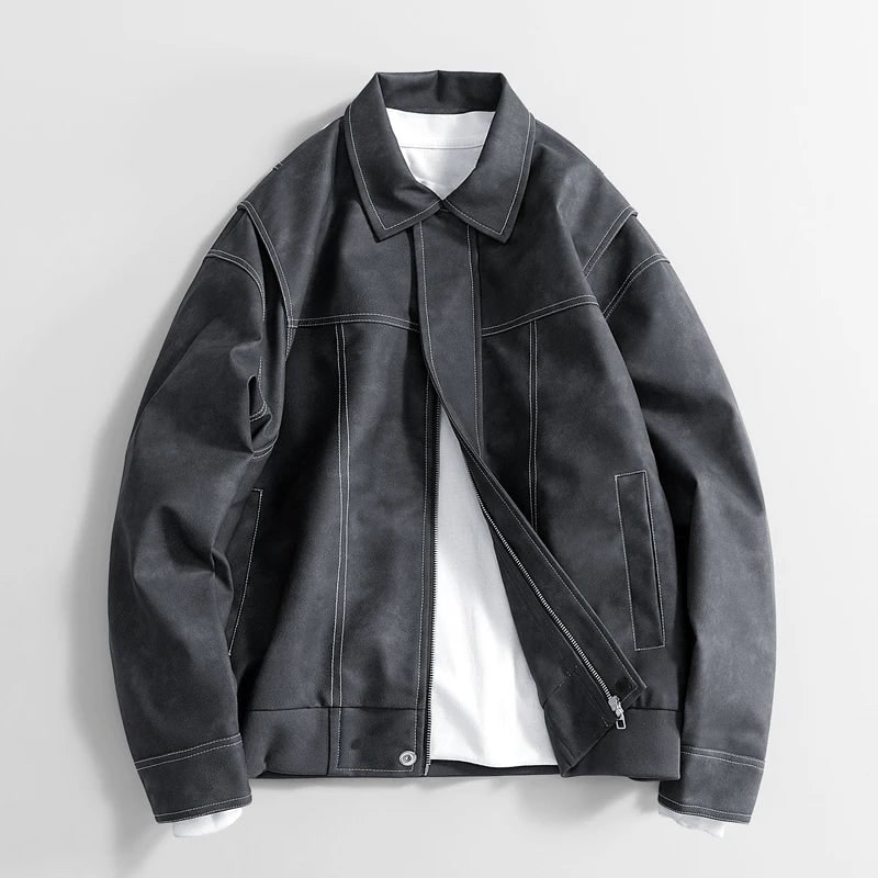 Die Kunstlederjacke mit Einsätzen