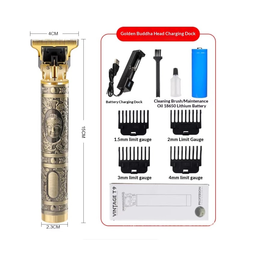 Men's Hair Trimmer for Pubic and Groin with Cordless Rechargeable Design and Metal Engraved Body - Image 3