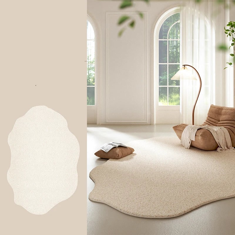 Men's Irregular Area Rug with Textured Geometric Pattern and Whipstitched Edges - Image 4