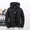 Men's Puffer Jacket with Adjustable Hood Quilted Down Fill and Zippered Pockets - Image 6