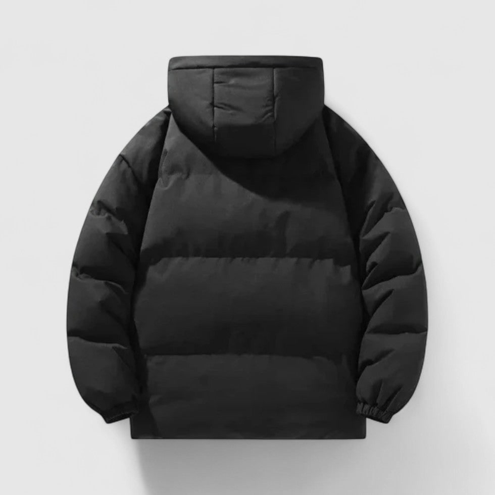 Men's Puffer Jacket with Detachable Hood and Quilted Padding for Winter - Image 2