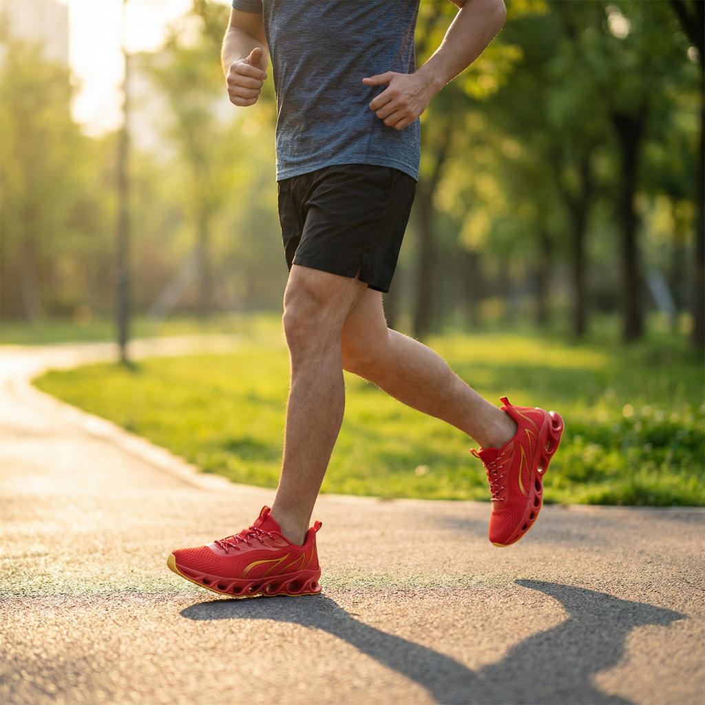 Men's Running Shoes Road with Mesh Blade Sole and Padded Ankle Collar - Image 2