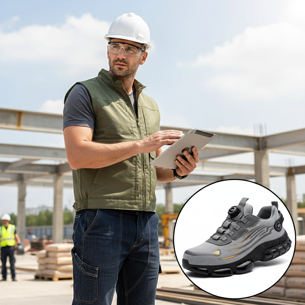 Men's Steel Toe Shoes Safety Sneakers with Rotary Dial Closure and Cushioned Sole - Image 6
