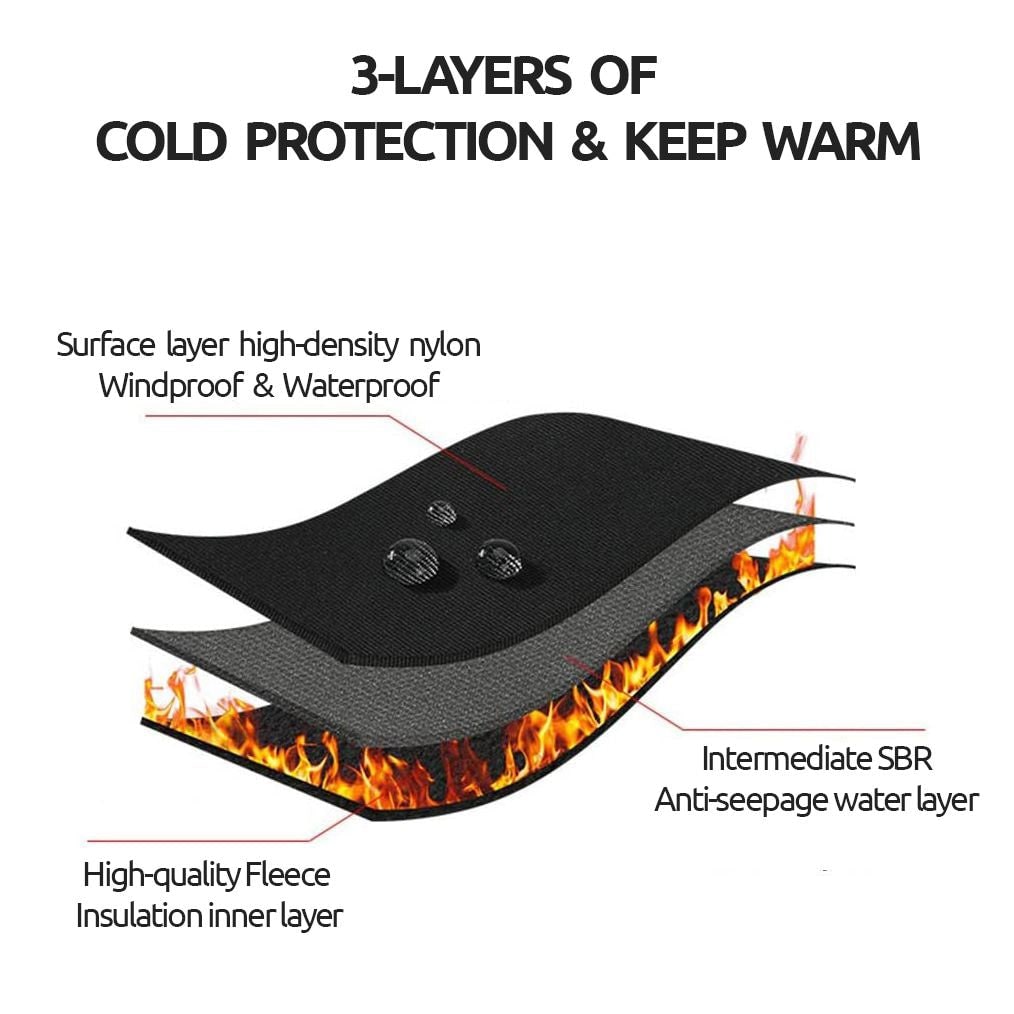 Men's Waterproof Winter Gloves with Touchscreen Fingertips Fleece Lined Zipper Wrist - Image 3