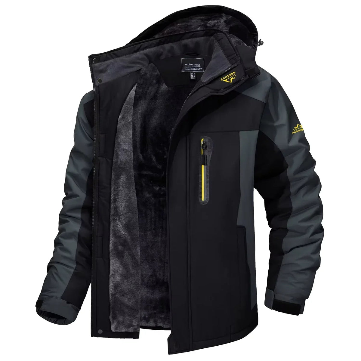 Men's Winter Jackets Waterproof with Fleece Lining and Detachable Hood - Image 2