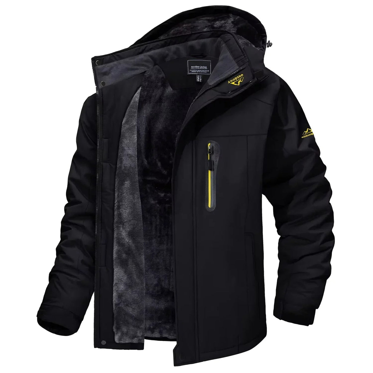 Men's Winter Jackets Waterproof with Fleece Lining and Detachable Hood - Image 3