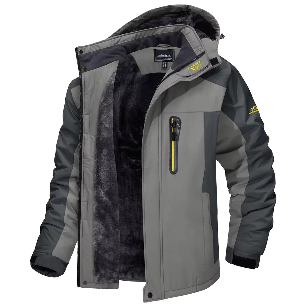 Men's Winter Jackets Waterproof with Fleece Lining and Detachable Hood - Image 5