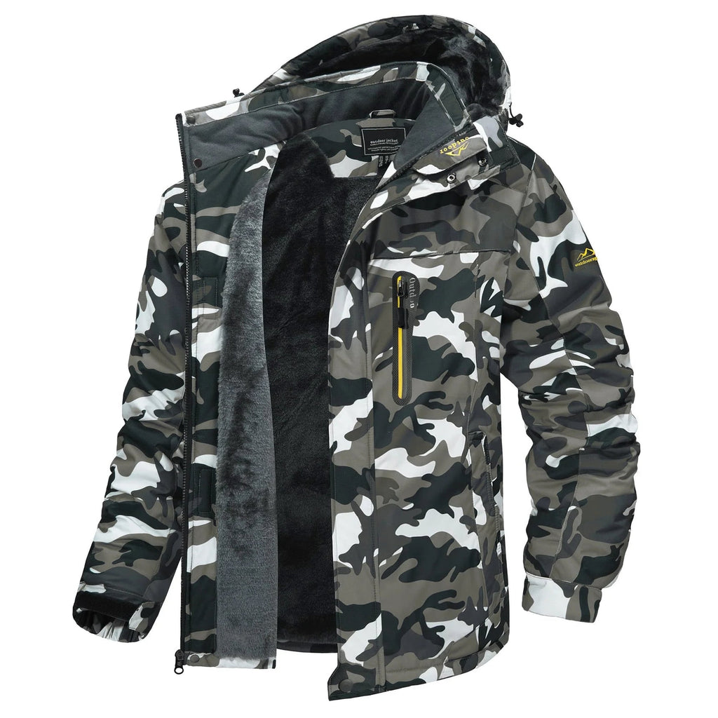 Men's Winter Jackets Waterproof with Fleece Lining and Detachable Hood - Image 6