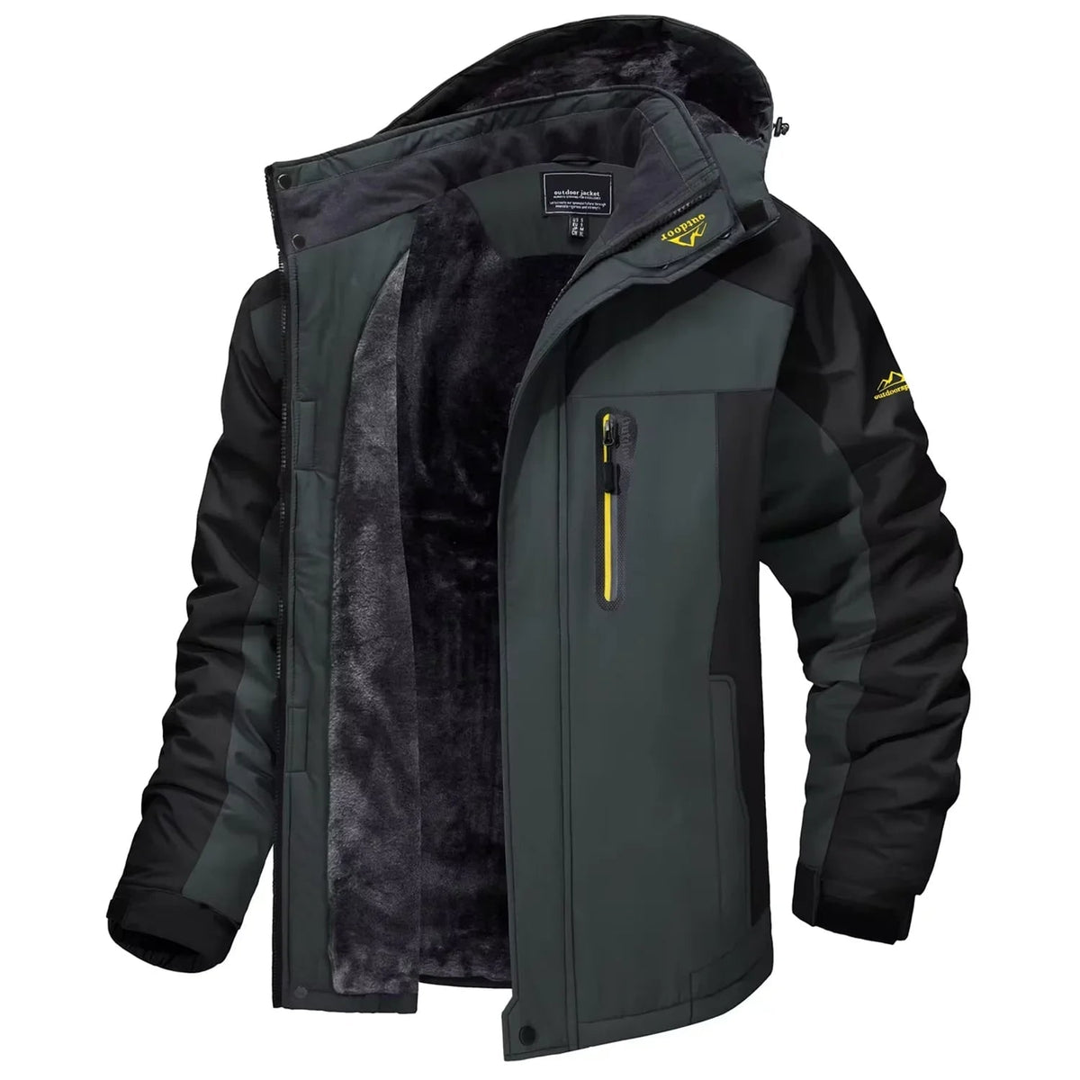 Men's Winter Jackets Waterproof with Fleece Lining and Detachable Hood - Image 8