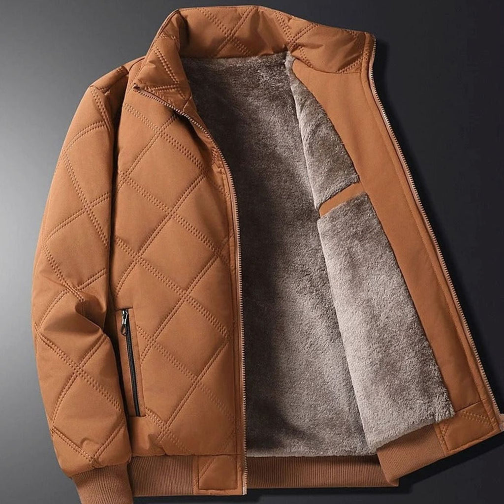 Men's Winter Jackets with Quilted Shell and Fleece Lining Bomber - Image 1