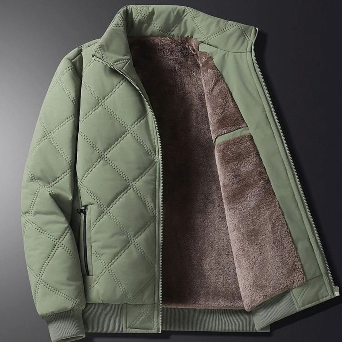 Men's Winter Jackets with Quilted Shell and Fleece Lining Bomber - Image 11