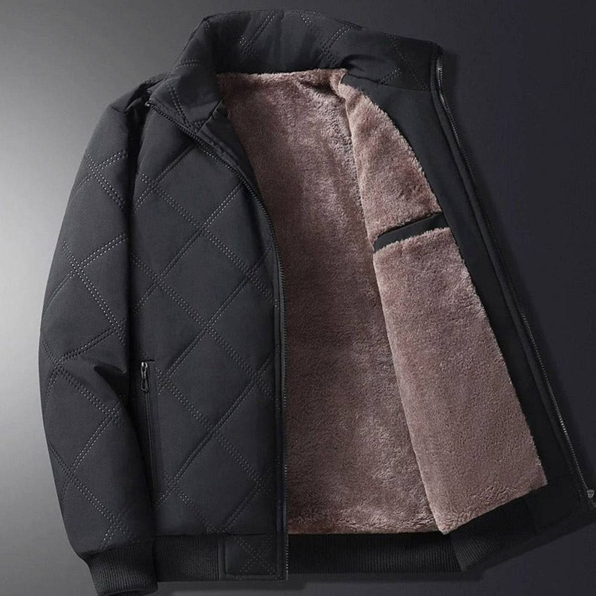 Men's Winter Jackets with Quilted Shell and Fleece Lining Bomber - Image 3