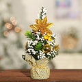 Mini Christmas Tree Tabletop with Ornaments and Flocked Snow Fabric Base - Image 4