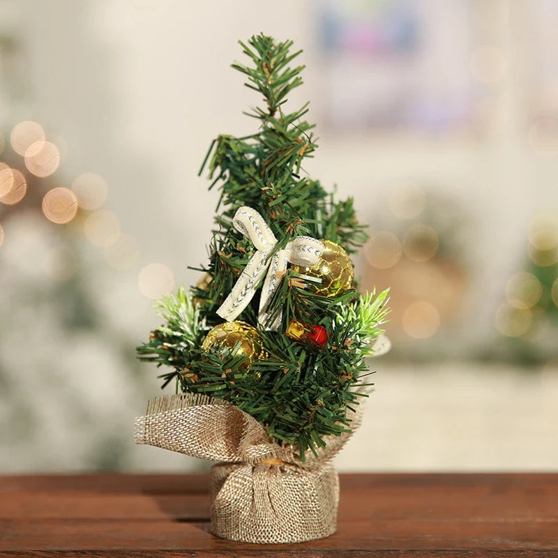 Mini Christmas Tree Tabletop with Ornaments and Flocked Snow Fabric Base - Image 7