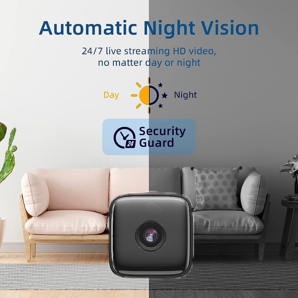 Mini Security Camera Wireless with Night Vision Motion Detection and 120-Degree Wide-Angle Lens - Image 3