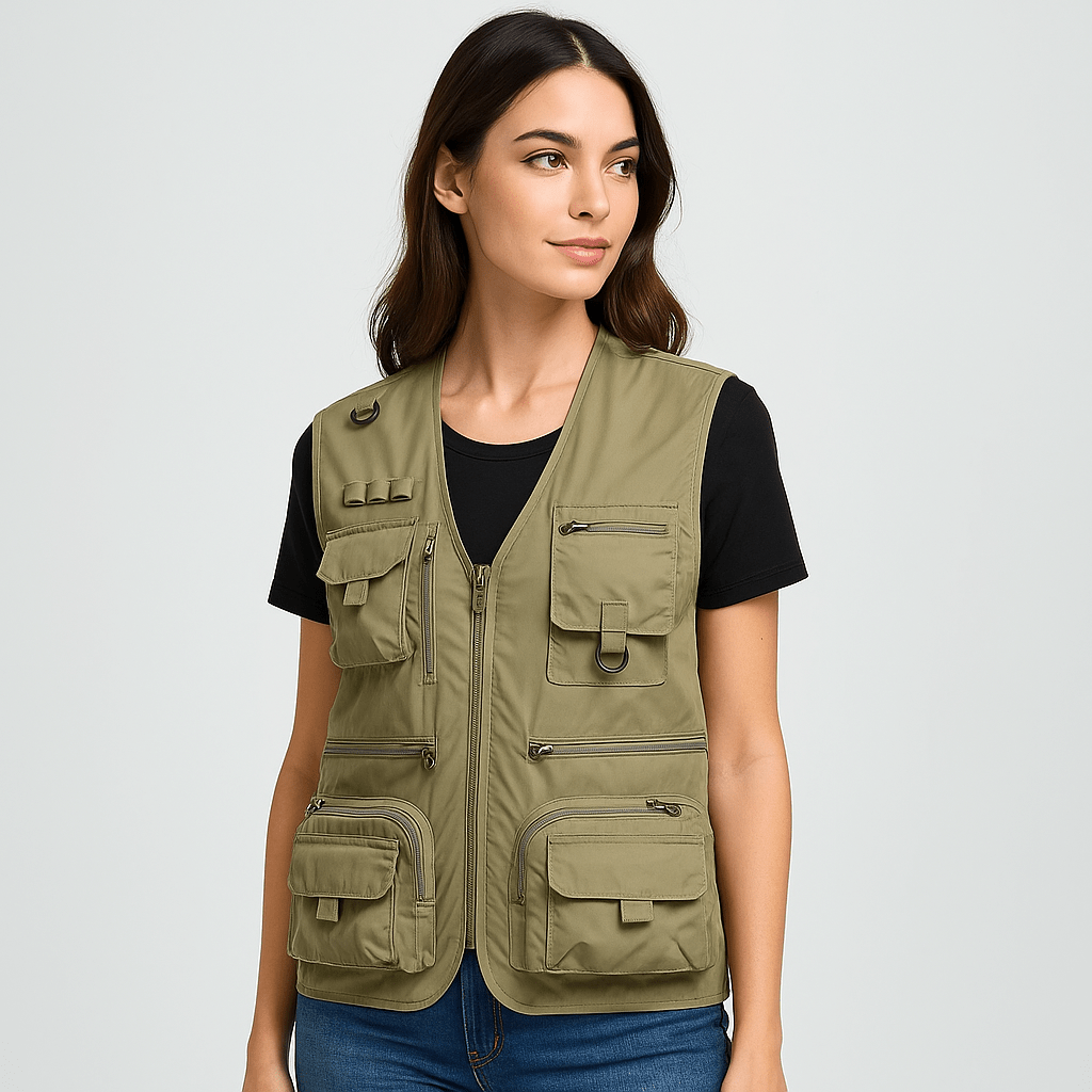 Lightweight Stylish Summer Vest with Multiple Pockets - Functional Design