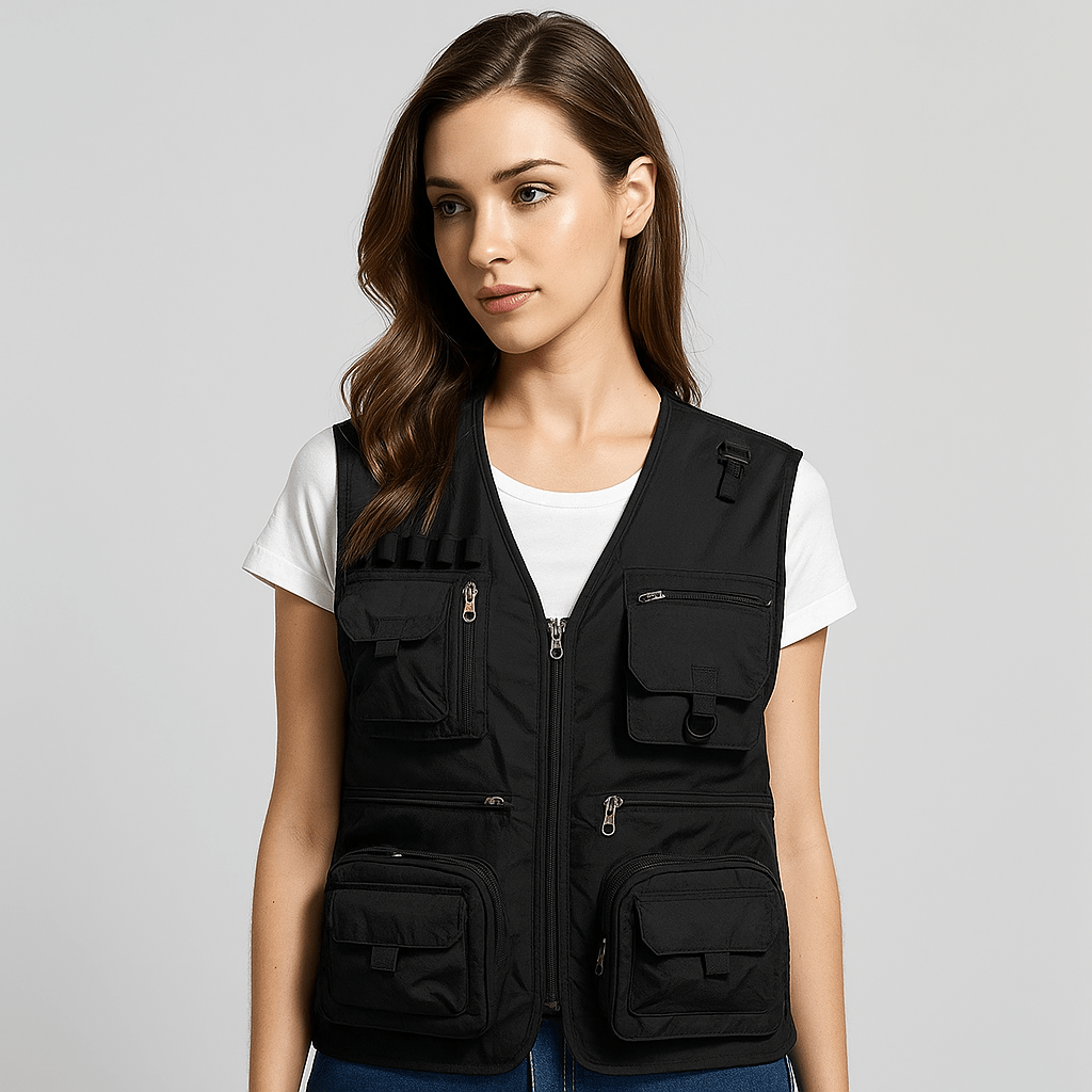 Lightweight Stylish Summer Vest with Multiple Pockets - Functional Design