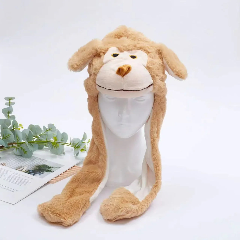 Interaktiver Hasenohrenhut für Kinder und Erwachsene – Niedlicher Plüschhut mit beweglichen Ohren zum Spielen, für Kostüme und als Geschenk