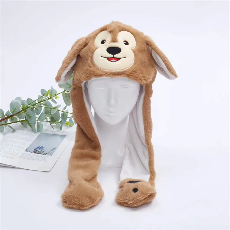 Interaktiver Hasenohrenhut für Kinder und Erwachsene – Niedlicher Plüschhut mit beweglichen Ohren zum Spielen, für Kostüme und als Geschenk