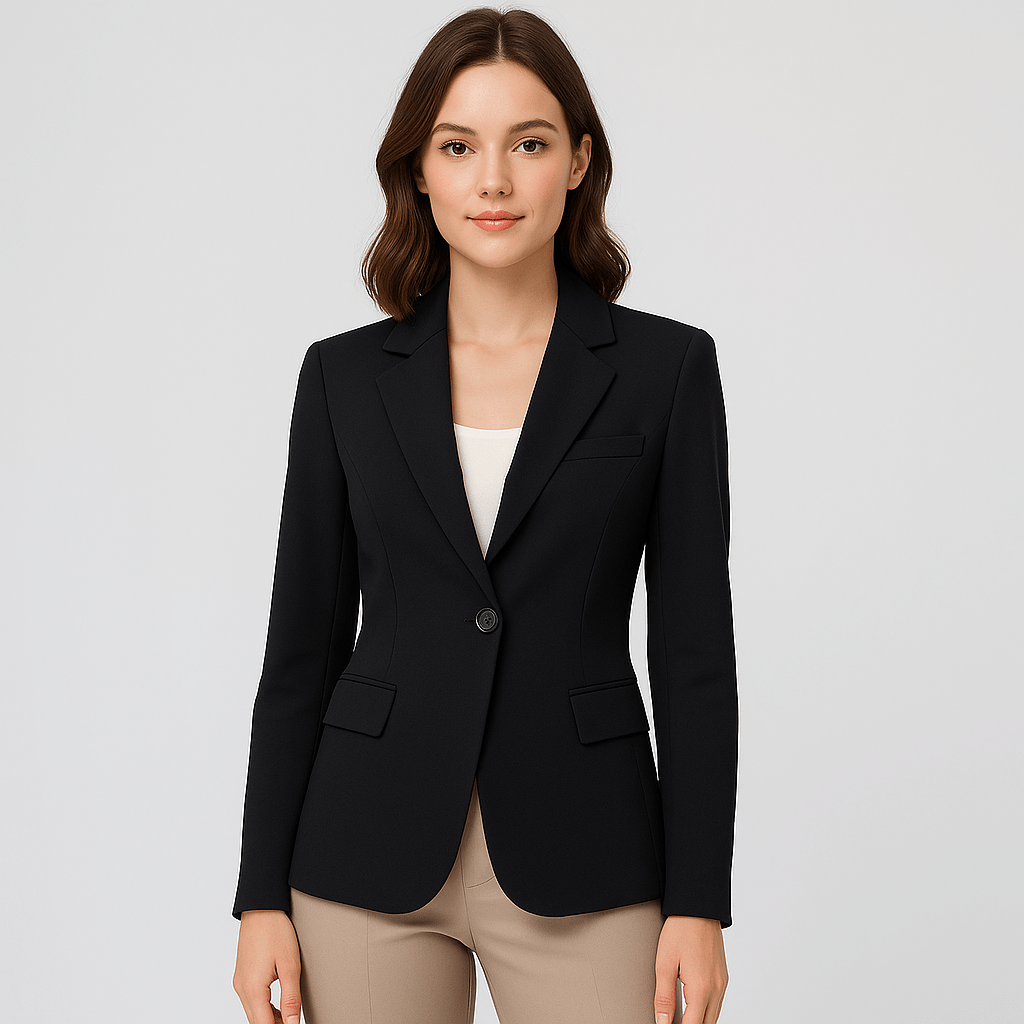Blazer ajusté pour femme - Bouton unique - Élégant pour le bureau