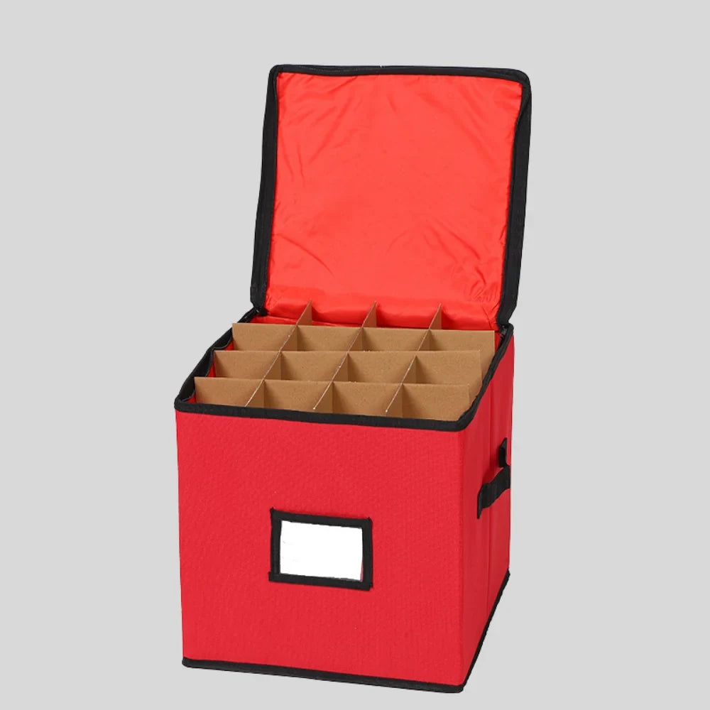 Ornament Storage Box with Dividers Zippered Lid and Viewing Window - Image 5