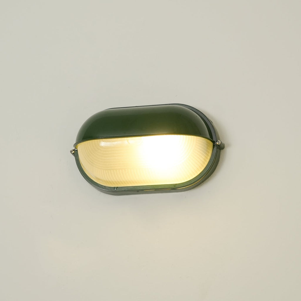 Outdoor Bulkhead Wall Light with Oval Shield and Ribbed Glass Diffuser - Image 25